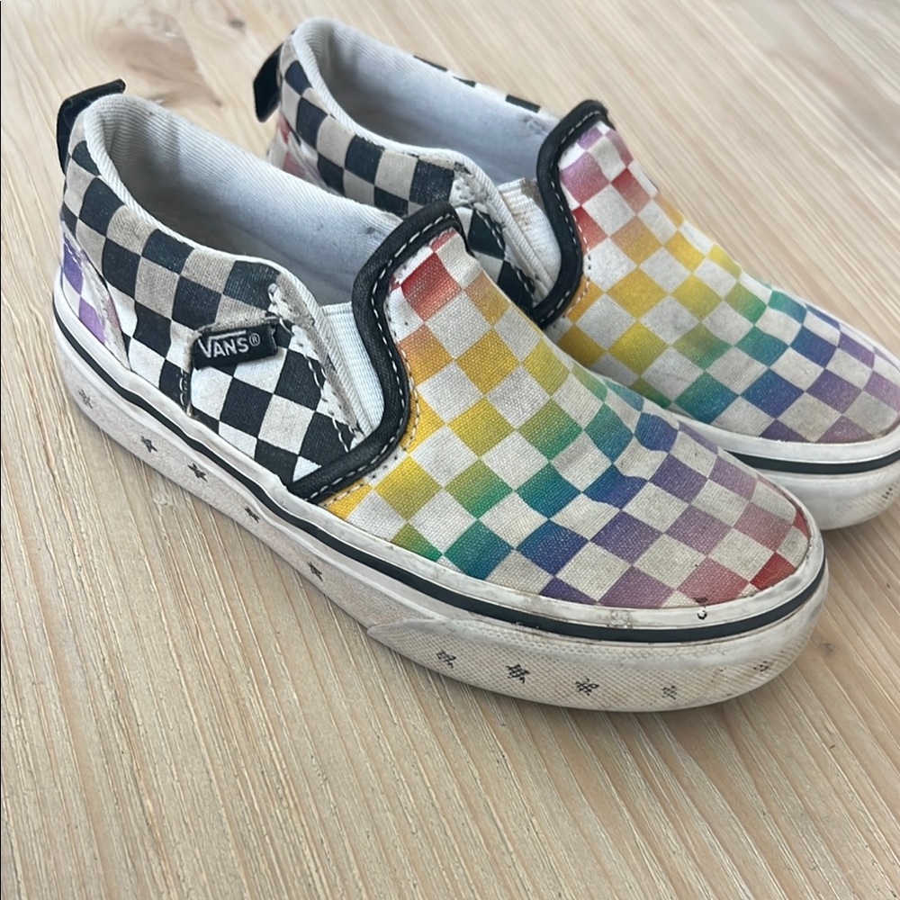 Vans Black and White Checkerboard Sneakers Classic Slip-On Style
